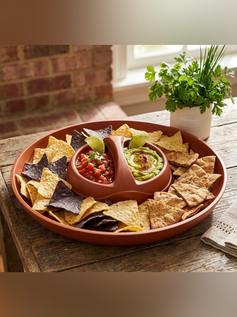 Nordic Ware Microwave Safe Chip Dip Snack Server Bowl Sport Party Tray 12.25"